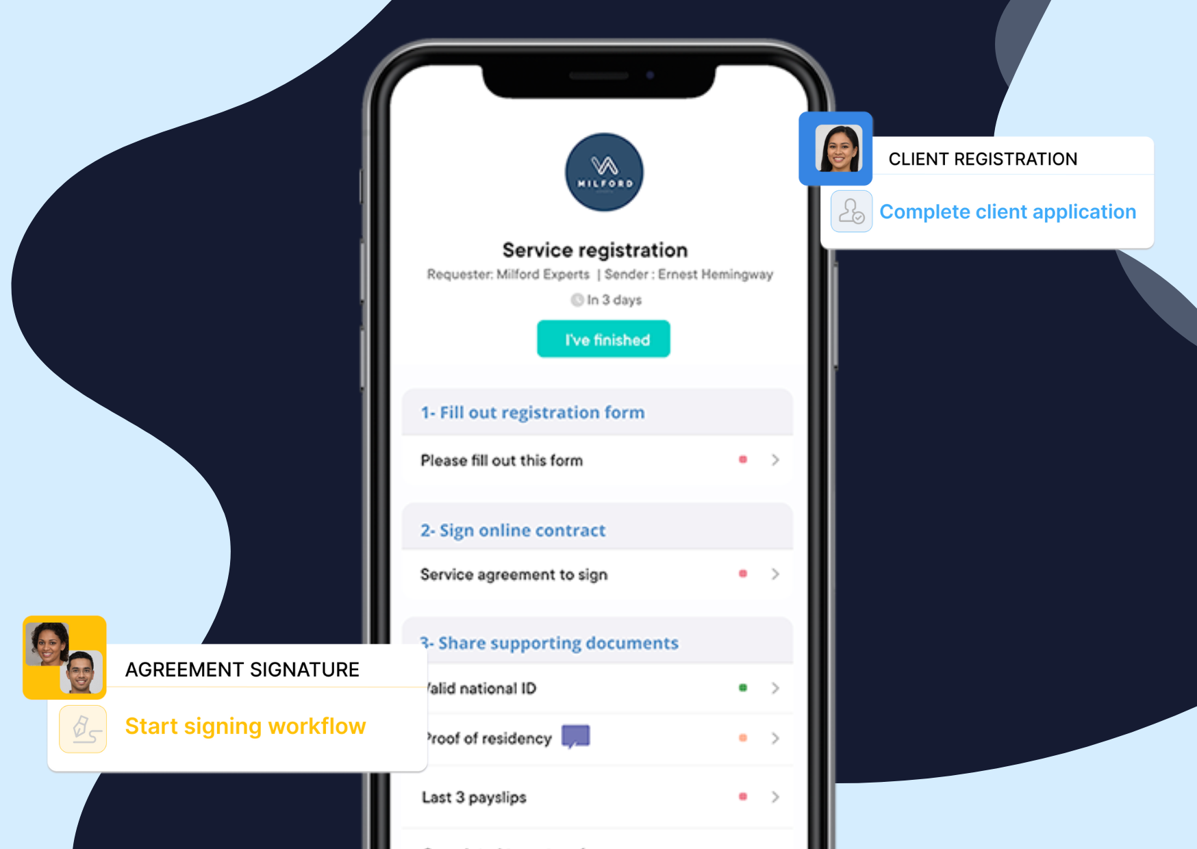 Clustdoc Client Management mobile app